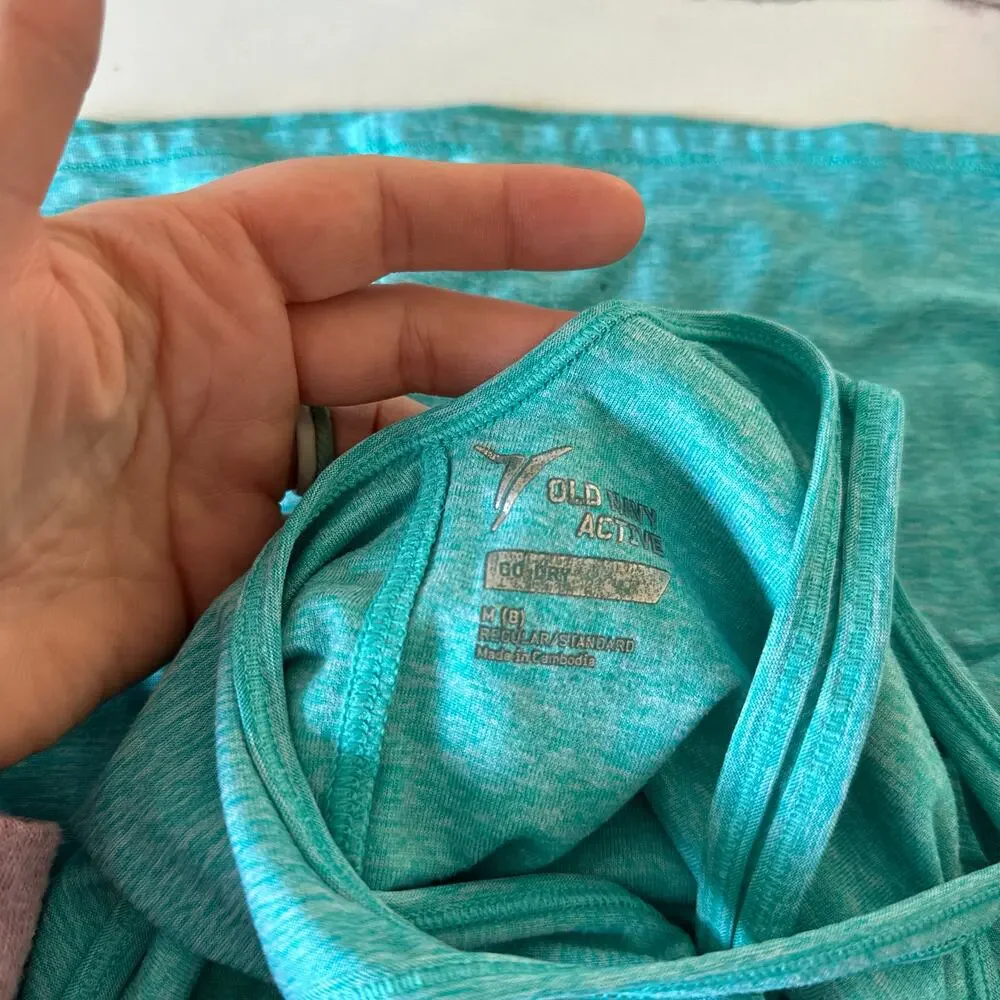 Old Navy Girls Teal Active Twist Back Tank Top - Size Medium